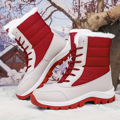 Bottes de neige imperméables pour femmes - Bottes d'hiver isolées avec semelle antidérapante
