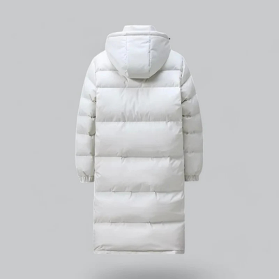 Hommes Longue Veste en duvet bouton tampon | Capuche