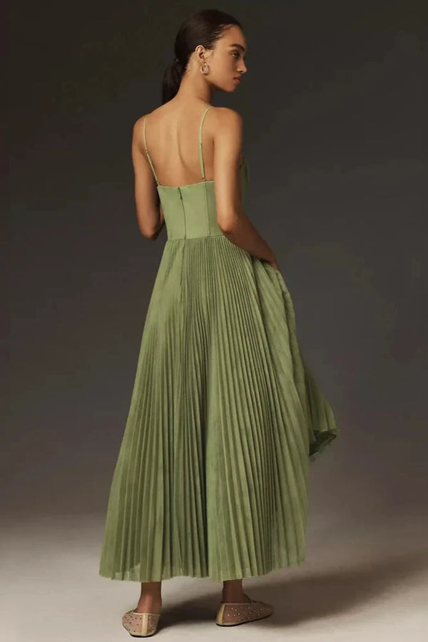Ditte | Bustier Robe midi fit & flare en tulle plissé