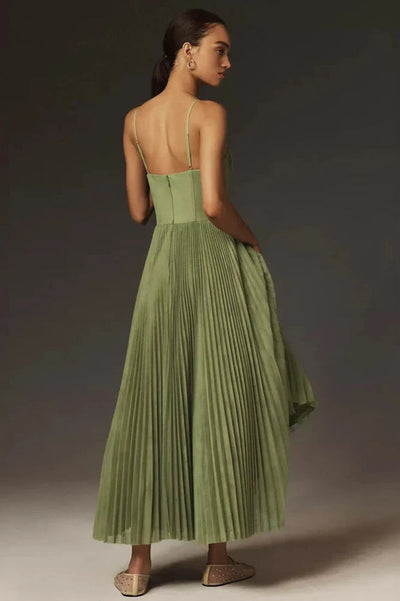 Ditte | Bustier Robe midi fit & flare en tulle plissé