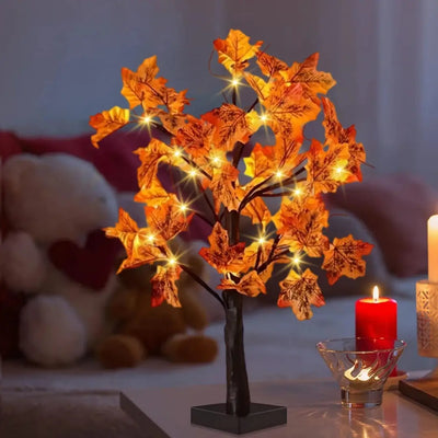 Lampe en forme d'érable artificiel avec lumières LED - Parfait pour la décoration d'Halloween et de Noël