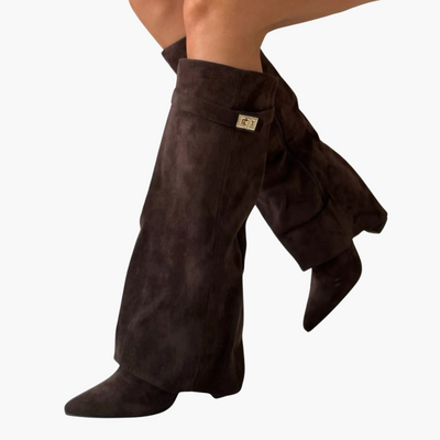 Damskie zamszowe buty ortopedyczne na niskim obcasie