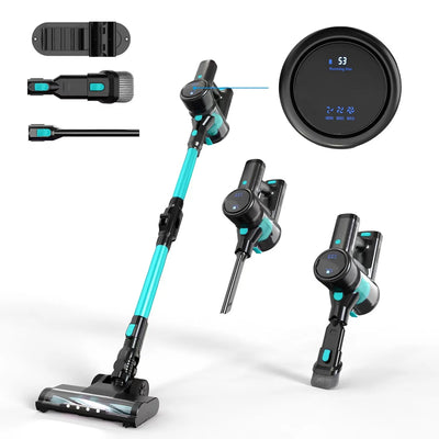 Aspirateur-balai 6-en-1 sans fil - avec brosse LED, batterie 2200mAh et fonctionnement silencieux (65dB)