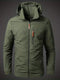 Veste de pluie imperméable pour hommes avec capuche et poches zippées pour l'extérieur