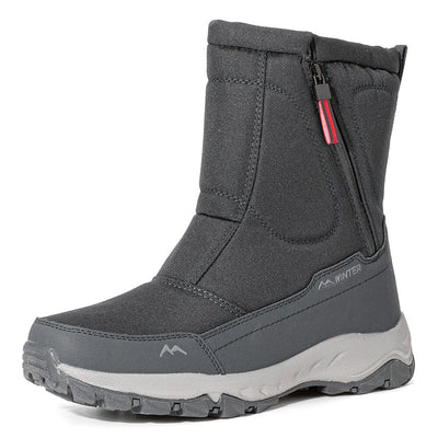 Bottes d'hiver pour femmes avec fermeture éclair latérale - Bottes de neige imperméables, antidérapantes et durables avec doublure chaude