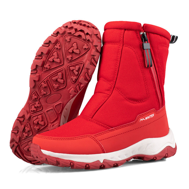 Bottes d'hiver pour femmes avec fermeture éclair latérale - Bottes de neige imperméables, antidérapantes et durables avec doublure chaude