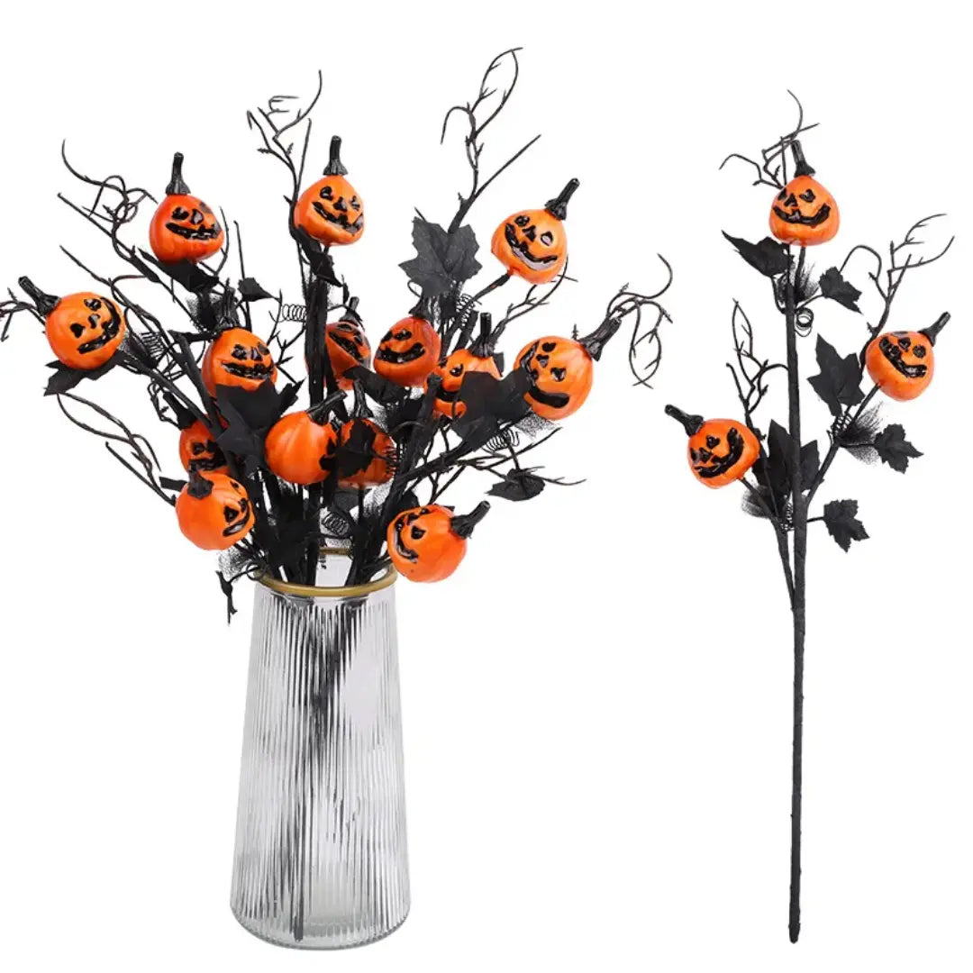 Halloween Artificial Pumpkin Branches Maple Leaf