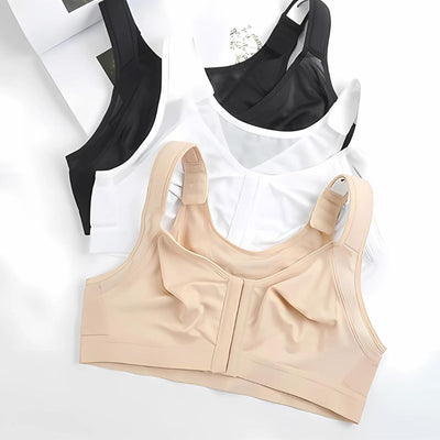 Soutiens-gorge sans armatures en noir, blanc et beige, confortables et respirants, parfaits pour le sport et le quotidien. Lingerie féminine moderne.