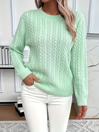 Maglione a trecce da donna: pullover morbido ed elegante per la primavera e l'autunno