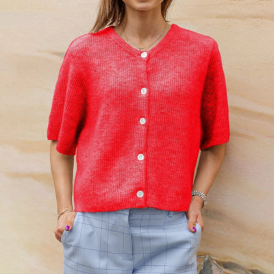 Cardigan à manches courtes et à col rond pour femmes | Idéal pour toutes les saisons