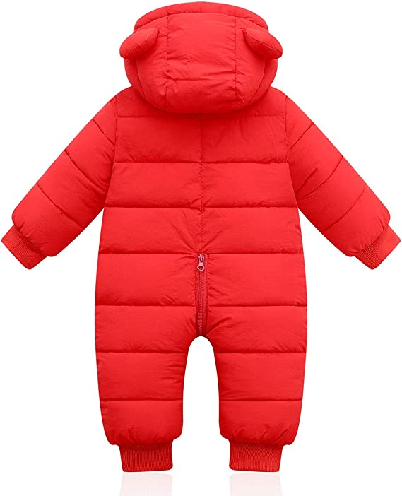 Grenouillère d'hiver pour bébé, chaude et confortable, avec oreilles