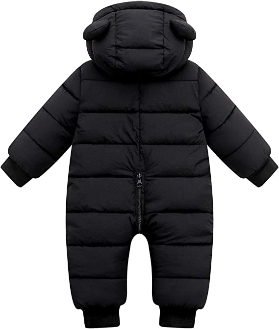 Grenouillère d'hiver pour bébé, chaude et confortable, avec oreilles