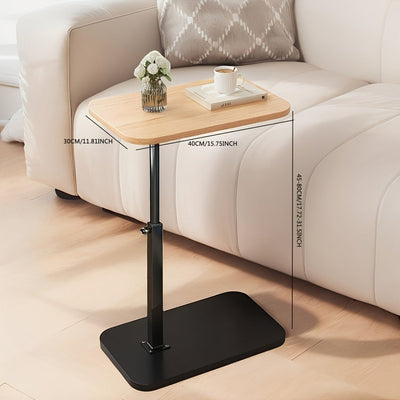 ADJUSTA - Table d'appoint réglable avec plateau en bois et structure en métal
