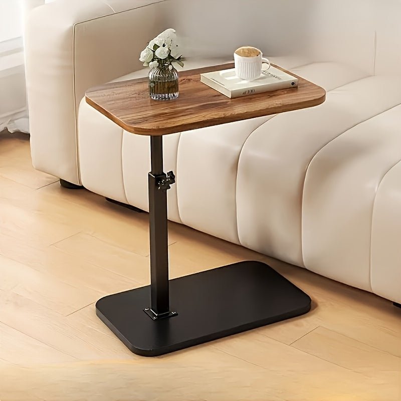 ADJUSTA - Table d'appoint réglable avec plateau en bois et structure en métal