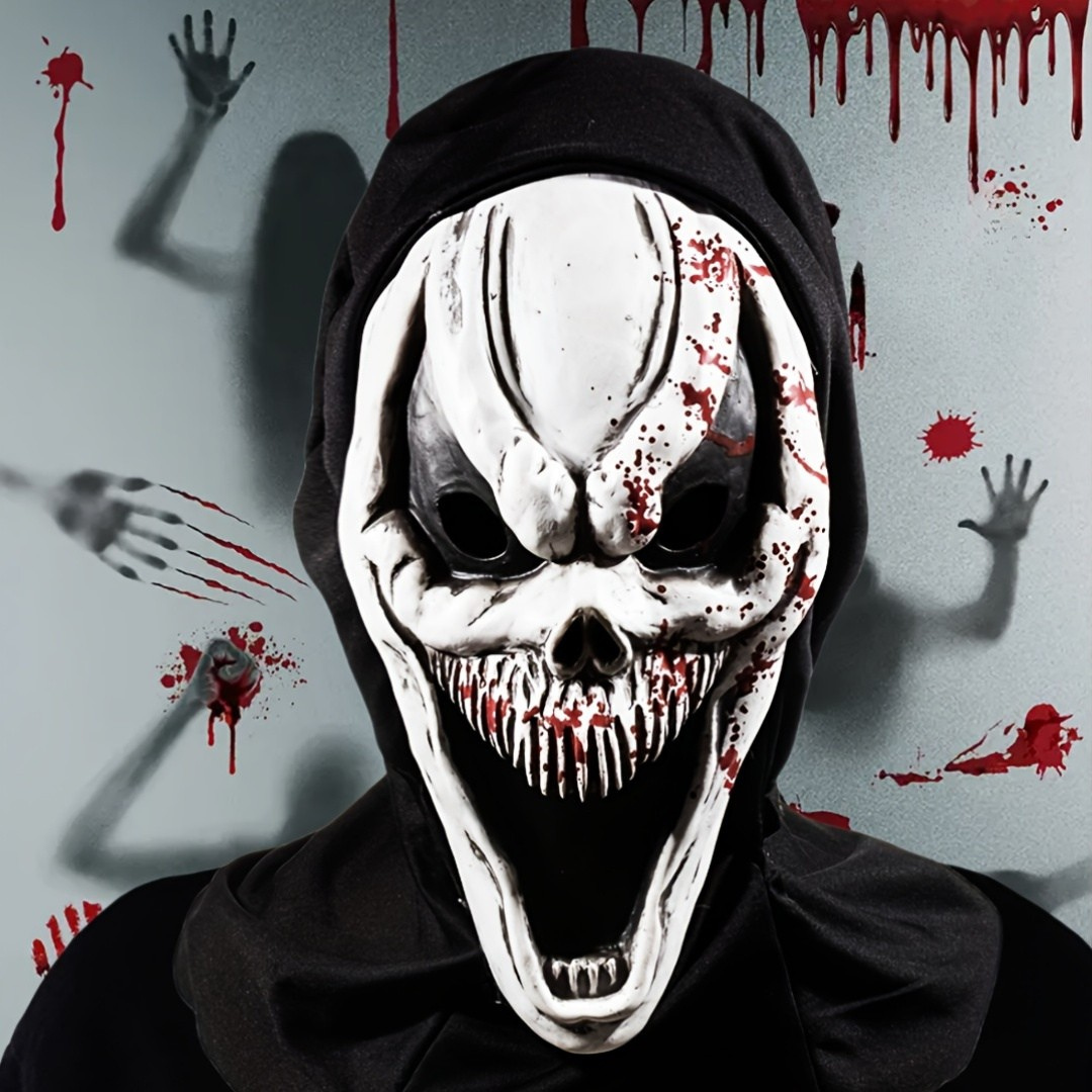 Halloween Skull Mask - Full Head with Hood