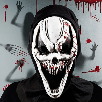 Halloween Skull Mask - Full Head with Hood