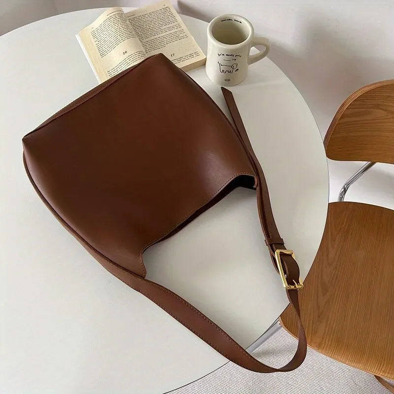 Sac en cuir minimaliste à bandoulière et à bandoulière pour dames