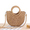 Alyssa | Sac de paille tressée demi-ronde pour dames
