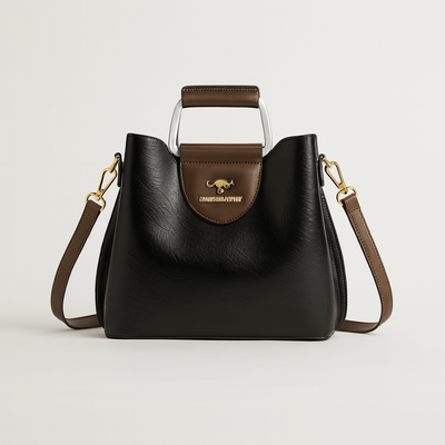 Black Leather Letter Bag