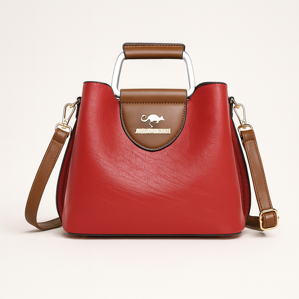 Red Leather Letter Bag