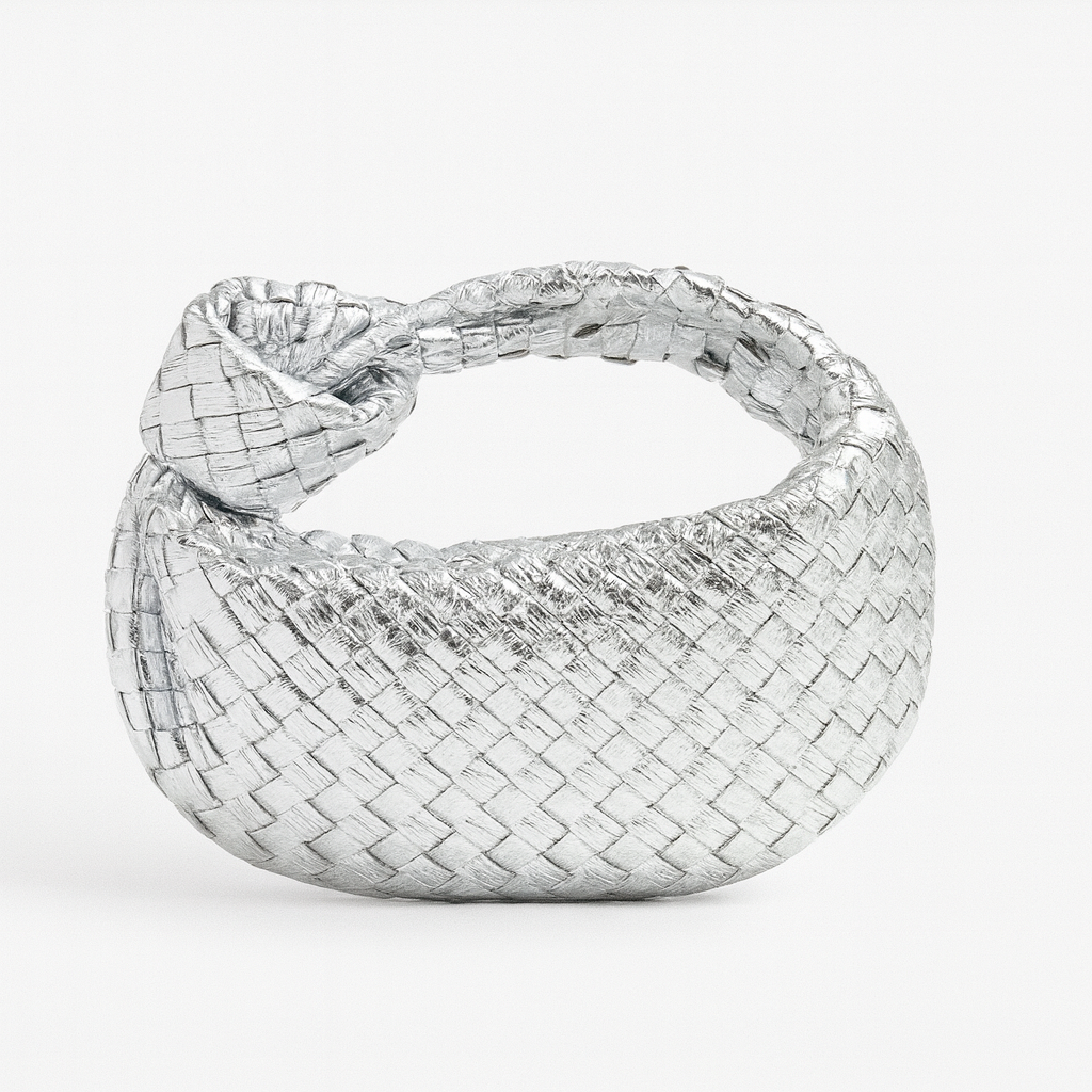 Silver Woven bag