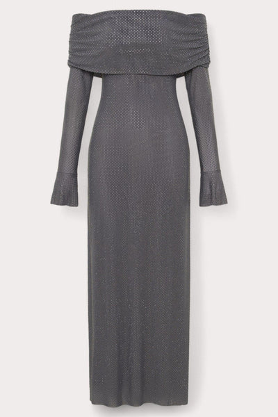 Robe longue de femme à épaules larges en polyester, festive pour le mariage
