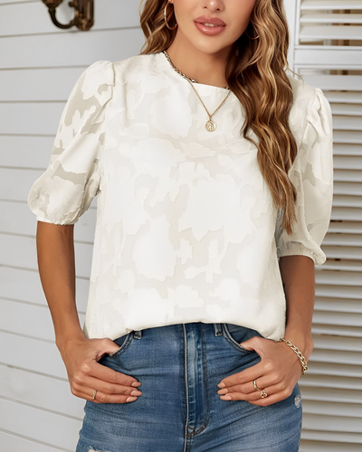 Dorothea - Chemise en mousseline de soie à manches bouffantes