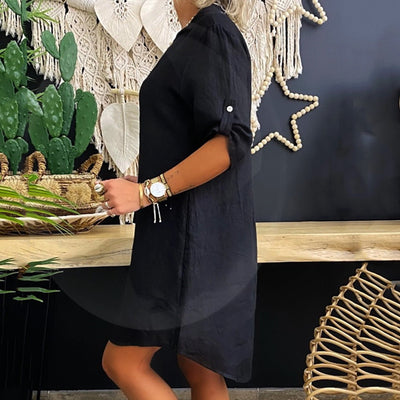 Mylah - Robe chemisier d'été en coton