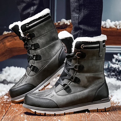Bottes d'hiver pour hommes - Chaussures de neige doublées et chaudes avec semelle antidérapante