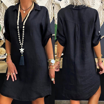 Mylah - Robe chemisier d'été en coton
