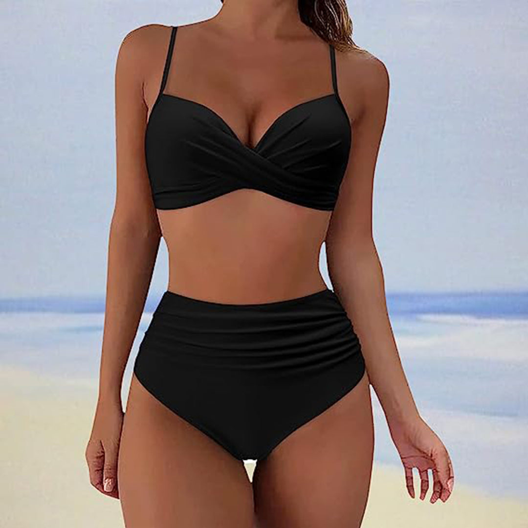 Bikini deux pièces femme élégant coupe flatteuse maintien confortable