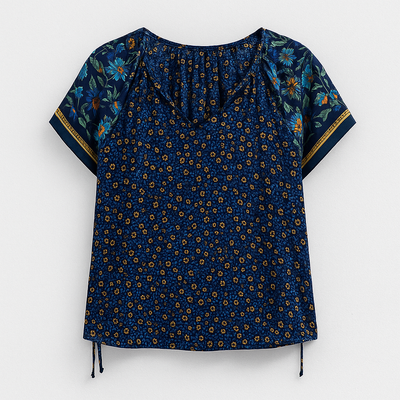 Blue Boho Blouse