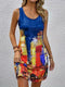 Vestido sin mangas con cuello redondo para mujer | Mini