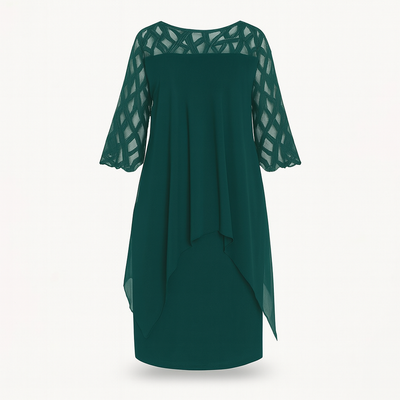 Dark Green Flowing and Light Midi Dress