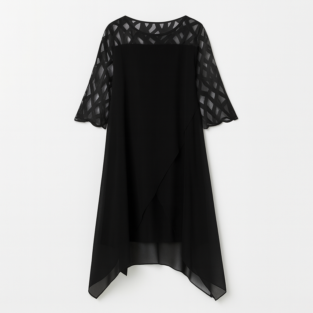 Black Flowing and Light Midi Dress