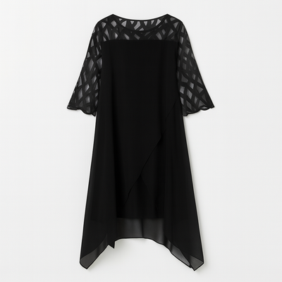 Black Flowing and Light Midi Dress