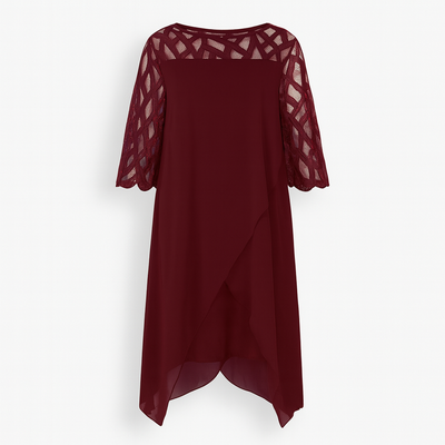 Dark Red Flowing and Light Midi Dress