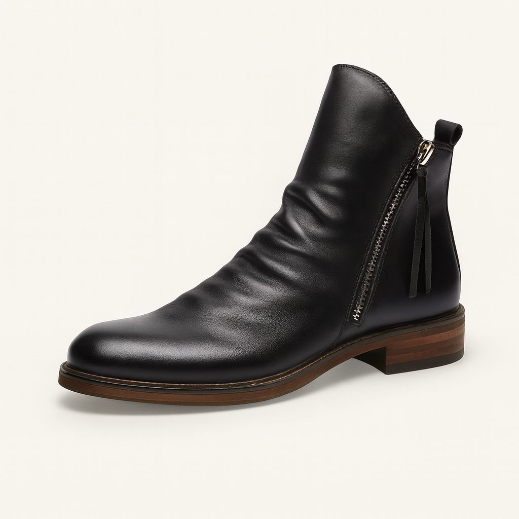 Black Men's leather boots