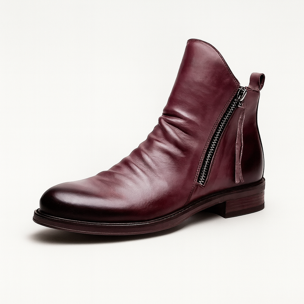Red Men's leather boots