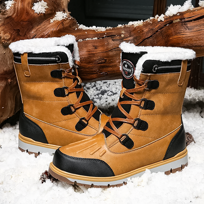 Bottes d'hiver pour hommes - Chaussures de neige doublées et chaudes avec semelle antidérapante