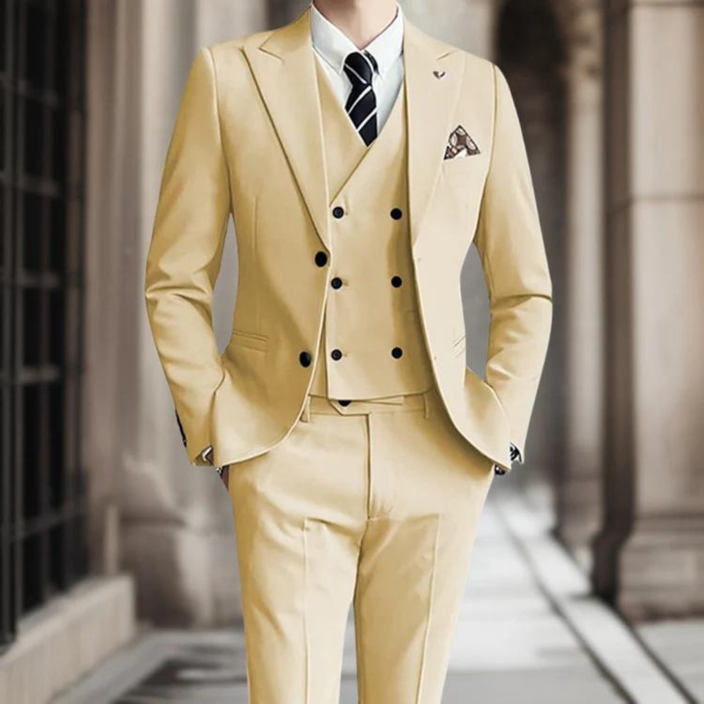 Costume d'invité de mariage 3 pièces slim fit pour homme | Elégant