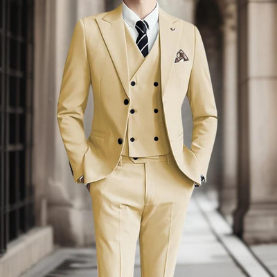 Costume d'invité de mariage 3 pièces slim fit pour homme | Elégant