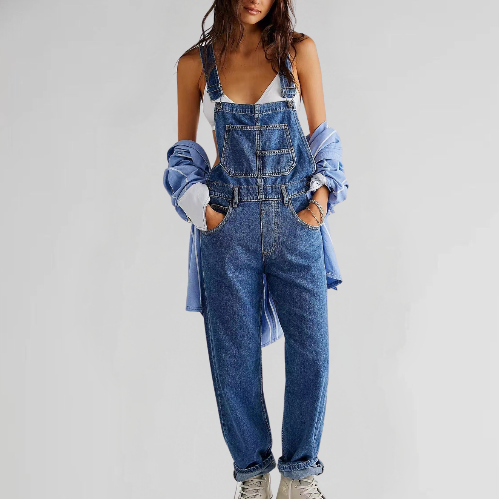 Valeria - Combinaison d'été en denim tendance pour femmes