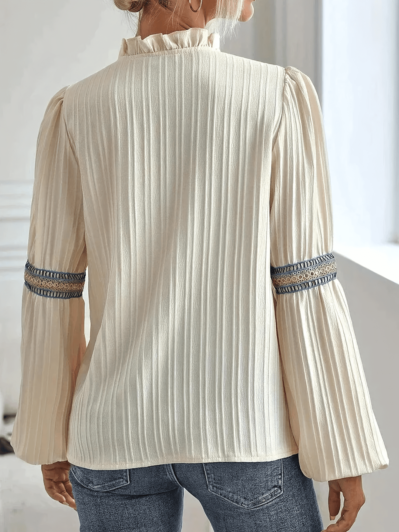 Jacqueline - Blouse élégante à manches bouffantes