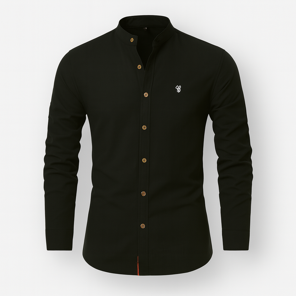 Black Men's Linen Shirt