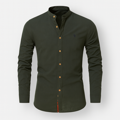 Army Green Men's Linen Shirt
