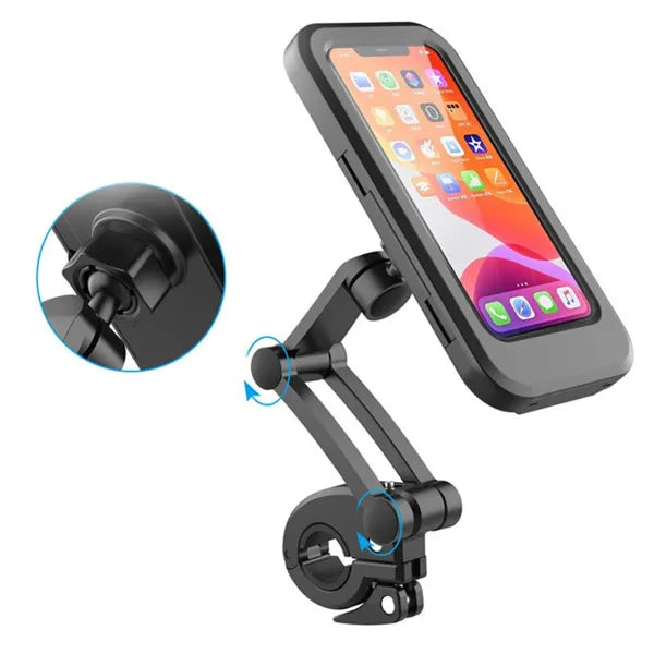 Support de téléphone pour vélo, rotatif et ajustable, compatible smartphone, fixation guidon robuste, idéal pour navigation GPS et sécurité.