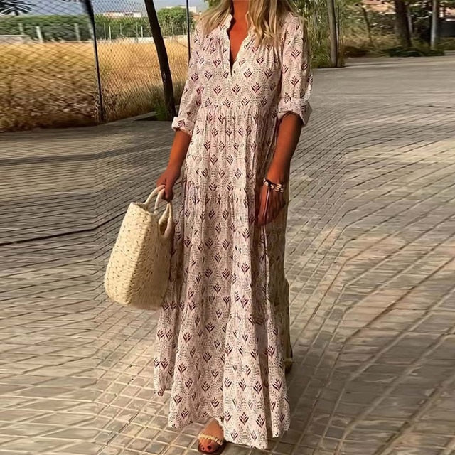Olivia - Robe bohème chic pour vacances à la plage