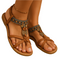 Sandali estivi boho da donna, con cinturini perline e cinturino al tallone