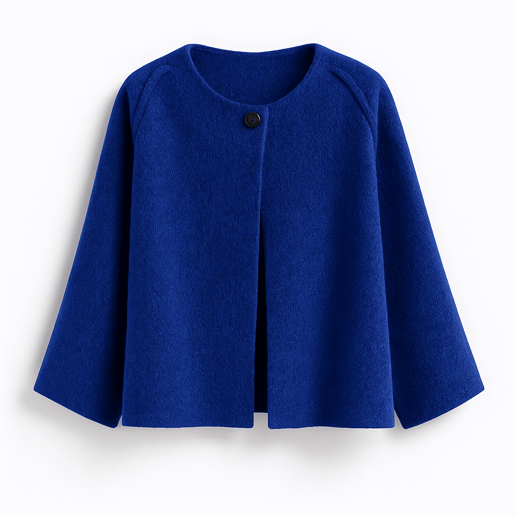 Blue Faux Cashmere Jacket